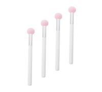 DECOMELODY 4pcs Pink Mushroom Head Concealer Makeup Beauty Sponge Set with White Handle, Soft Dual-use Cosmetic Blender for Foundation and Powder Application, Suitable for Women’s Daily Makeup