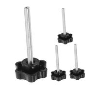 DECOMELODY 4pcs Plum Blossom Knurled Thumb Screws with Adhesive Pads for Drive Knee Walker Replacement Parts Easy Hand-tightening Knob Bolts for Elderly Outdoor Rollators and Walker Hardware