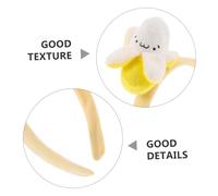 DECOMELODY 4pcs Plush Banana Headband Cute Food Headbands for Skincare Hair Protection Washable Makeup Hair Band with Adorable Peeling Banana Design for Halloween Christmas Festival Cosplay