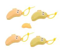 DECOMELODY 4pcs Portable Banana Toothbrush Travel Case with Dustproof Toothpaste Container and Protective Caps Quick-Clean Organizer for Family Office Camping and Business Trips