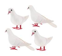 DECOMELODY 4pcs Realistic Artificial Pigeon Models Lifelike Bird Figurines for Garden Home Decor Wedding Props Photography Accessories Outdoor Display