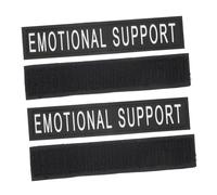 DECOMELODY 4PCS Reflective Dog Harness Patches with PU Leather Hook and Loop Fastener for Service Dogs Easy to Fit Vests and Harnesses Suitable for Emotional Support and Working Pets