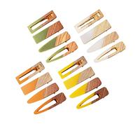 DECOMELODY 4PCS Retro Orange Acrylic and Wood Hair Clips Simple Chic Bobby Barrettes for Women and Lightweight Durable Hairpins for Parties Ceremonies and Daily Wear
