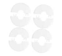 DECOMELODY 4pcs Round Pipe Decorative Covers Wall Mounted Split Flange Plates for Concealing Water Pipes Air Conditioning Electrical Wire Easy Peel and Stick Installation White Wall Hole