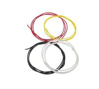DECOMELODY 4pcs Silicone Braided Electric Guitar Wiring Kit with Copper Core Shielded Patch Cables for Guitar Bass Pedal Board Amplifier Connection in Black White Yellow Red