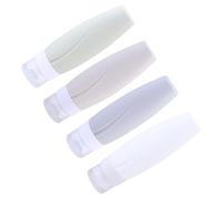 DECOMELODY 4pcs Silicone Dispensing Bottle for Travel Empty Cosmetic Bottles Capacity Portable Toiletry Containers for Shampoo Lotion Gel Storage in Bathroom