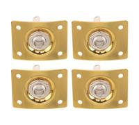 DECOMELODY 4pcs Square Output Jack Plate Socket for Electric Guitar and Bass, Gold Guitar Repair Parts, Replacement Hardware Accessories for Instrument Connections