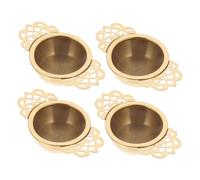 DECOMELODY 4pcs Stainless Steel Tea Strainers Fine Mesh Filters with Petal Handles Food Grade Infusers for Brewing Loose Leaf Tea Rice Oil and Fruit Drip Bowls