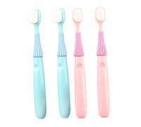 DECOMELODY 4pcs Toothbrush with Extra Soft Bristles for Ages Ergonomic Easy-Grip Handles Fun Umbrella Shape Design Gentle Preschool Oral Care for Boys