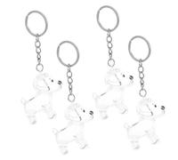 DECOMELODY 4Pcs Transparent Pet Hair Keepsake Keychain Capsule Dustproof Dog Hair Memorial Storage Box with Portable Keyring for Handbag Backpack Purse Visible Memory Holder for