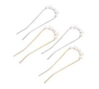 DECOMELODY 4pcs U Shape Pearl Hair Forks Hairpins for Women Headdress Elegant Non Slip Hair Accessories with Comfortable Grip for Formal and Casual Hairstyles