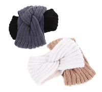 DECOMELODY 4pcs Vintage Cross Splice Knit Headbands Women Hair Accessories Winter Warm Ear Protection Headgear for Thick Hair Bands Girls