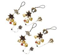 DECOMELODY 4PCS Vintage Feng Shui Wind Chimes with Metal Lucky Bells Featuring Peacock and Fish Design Garden Hanging Ornaments for Outdoor Patio Home Decor Enhancing Luck and Harmony