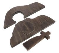 DECOMELODY 4pcs Vintage Wooden Cross Easter Decorations Set Religious Empty Tombs Decor for Home Rustic Farmhouse Style Easter Religious Decorations and Empty Tombs Display