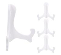 DECOMELODY 4pcs White Porcelain Plate Display Stands Multifunctional Pu'er Tea Cake Holder Desktop Phone Rack round Plate Display Easels for Home Decor