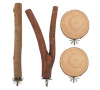 DECOMELODY 4pcs Wooden Parrot Perch Durable Bird Stand Rods for Climbing and Chewing Safe Natural Wood Biting Play Stands for Cage Accessories Easy to Install for Pet Parrots
