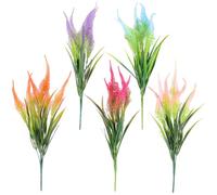 DECOMELODY 5 Bundles Artificial Aloe Vera Plants Mixed Color Faux Succulent Leaf Branches Simulation Plant Ornament for Wedding Reception Party Decoration Home Décor Random Color