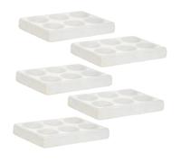 DECOMELODY 5 pcs Ceramic Reaction Plate Porcelain Spot Plate Chemical Testing Lab Tile for Chemistry Experiments