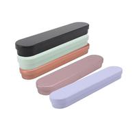 DECOMELODY 5 Pcs Eyelash Extension Tweezers Storage Box Fall Protection Organizer Portable Makeup Tool Container with Dual Slots Multiple Colors for False Lash Extensions