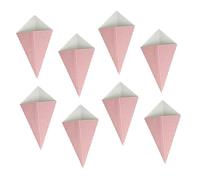 DECOMELODY 50pcs Cone Design Popcorn Treat Boxes Oilproof Triangle Snack Containers with Lattice Print for Party French Fries Candy Cookies Compression-resistant Popcorn Boxes for Birthday