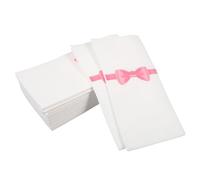 DECOMELODY 50pcs Disposable Pocket Napkins with Bow Print Stylish Decorative Packaging Paper for Hotels Restaurants Family Gatherings Elegant Foldable Serviettes