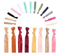 DECOMELODY 50pcs Knotted Fashion Hairbands Elastic Hair Ties for Women Gentle No Damage Ponytail Holders with High Stretchability for Thick and Thin Hair Colorful Soft Elastics for Party