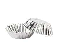 DECOMELODY 50pcs Nonstick Egg Tart Moulds Premium Tinplate Baking Cups for Muffins Cupcakes Cookies Quick Heat Conductivity Even Baking Easy Release and Cleaning