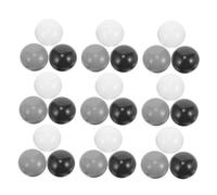 DECOMELODY 50pcs Plastic Ocean Balls for Pit Play Areas Lightweight Safe Pool Game Balls for Party Props and Indoor Outdoor Entertainment Black White Mesh Bag