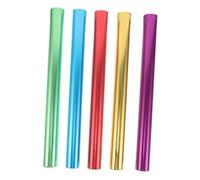 DECOMELODY 5pcs Aluminum Alloy Relay Baton for Track Field Race Lightweight Electroplated Running Sticks with Antiskid Grip High Visibility Colors for Athletic Relay Competition and Training