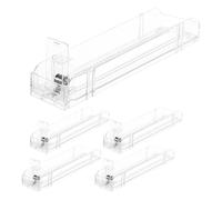 DECOMELODY 5pcs Automatic Cigarette Pusher Rack, Plastic Display Shelf Organizer for Retail Store Counter, 28cm Dual-Sided 10pcs Capacity, Auto Cigarette Display Stand for Shop