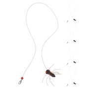 DECOMELODY 5pcs Cat Insect Toy Interactive Simulation Insect Cat Teaser Stick Refills Replacement Long String Teaser Heads for Indoor Kitten Play