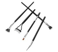 DECOMELODY 5pcs Folding Angle Fan-shaped Eyelash Comb Separator Brush Soft Gentle Bristles Lash Lift Brush for Precise Mascara Application Eyebrow Grooming Tool with Unique Fanshaped Bend