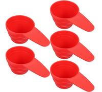 DECOMELODY 5Pcs Food-Grade Plastic Measuring Spoons Set with Scale, 8/10/12G Kitchen Scoops for Coffee Beans and Baking, Red Small Measuring Cups for Canisters