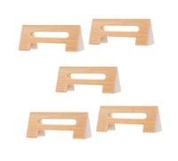 DECOMELODY 5pcs Handmade Aged Bamboo Sanxian Bridges for Professional Performance Traditional Chinese Folk Instrument Parts with Noise Reduction and Artistic Rustic Grain Design