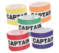 DECOMELODY 5pcs High Visibility Adjustable Captain Bands Soccer Armbands Elastic Multi-stripe Football Armbands for Youths and Adults Comfortable Stretchy Fit for Team Leadership and Sports