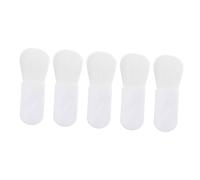 DECOMELODY 5pcs Mini Blusher Brush Set for Makeup Use, White Abs Handle with Fiber Wool Bristles, Multi-purpose and Easy to Hold Cosmetic Tools for Girls
