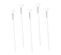 DECOMELODY 5pcs Nylon Facial Mask Brushes Fan Shape Durable Skincare Tools for Applying Mud Masks with Comfortable Handle for Home and Professional Use