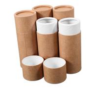 DECOMELODY 5pcs Paper Cylinder Boxes Essential Oil Packaging Bottles round Kraft Paperboard Tubes Cardboard Containers Lids for Tea Aromatherapy Storage