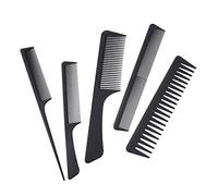 DECOMELODY 5pcs Salon Barber Hair Brush Carbon Fiber Comb Fine Wide Tooth for Styling