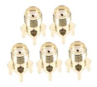 DECOMELODY 5pcs Sma Edge Mount Adapter Pcb Panel Plug Straight Connector Vertical Pin Connector for Wireless Communication Electronic Devices