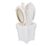 DECOMELODY 5pcs Vintage Hair Brush Set with Comb Holder Elegant Desktop Organizer for Makeup Hair Accessories for Makeup Lovers for Dresser Vanity Use
