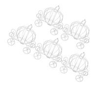 DECOMELODY 5Pcs White Metal Candy Boxes Pumpkin Carriage Shape Wedding Candy Packaging Party Favor Storage Case for Wedding and Party Decor