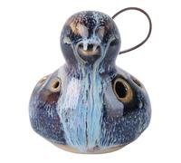 DECOMELODY 6-hole Ceramic Bird Ocarina Music Instrument Flute with Cord, Portable 6 Hole Ocarina for Beginners and Professional Performance, Folk Wind Instrument for Travel and Random Color
