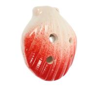 DECOMELODY 6-hole Shell-shaped Ceramic Ocarina in c Key, Red Color, Portable Music Instrument for Beginners and Boys and Girls, Folk Wind Instrument Suitable for Music Learning and