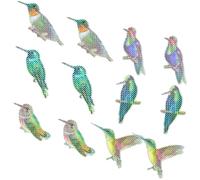 DECOMELODY 6 Pairs Magnetic Anti-Collision Window Decals Rainbow Hummingbird Stickers for Home Office Screen Protection Bird Strike Prevention Decorative Clings