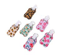 DECOMELODY 6 Sets Refillable Empty Bottle Containers with Keychain Covers Portable Leakproof Travel Liquid Dispensers for Hand Lotion Shampoo Suitable for Men Women