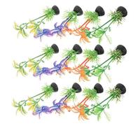 DECOMELODY 60pcs Aquarium Artificial Plants with Coconut Trees Realistic Plastic Water Grass for Fish Tank Decorations Fade-resistant Aquarium Decor Enhancing Fish Habitat with Tropical