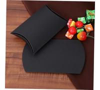 DECOMELODY 60Pcs Black Kraft Paper Candy Pillow Boxes with Hemp Rope Lightweight Party Favor Containers for Christmas Birthday Valentine Day for Jewelry Bracelets Earrings Storage
