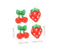 DECOMELODY 60Pcs Resin Fruit Slices Nail Art Charms DIY Nail Accessory with Strawberry Cherry Designs for Manicure Phone Case Decoration for Women