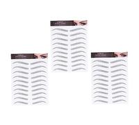 DECOMELODY 6d Waterproof Hair-like Eyebrow Stickers 3pcs Pack Imitation False Eyebrows Makeup Transfers for Women Natural Black